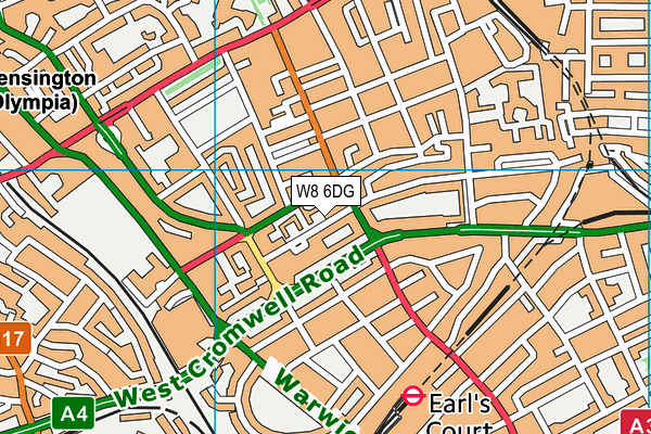 W8 6DG map - OS VectorMap District (Ordnance Survey)