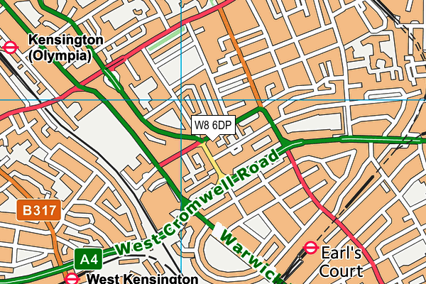 W8 6DP map - OS VectorMap District (Ordnance Survey)