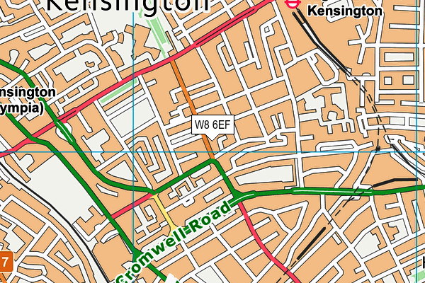 W8 6EF map - OS VectorMap District (Ordnance Survey)