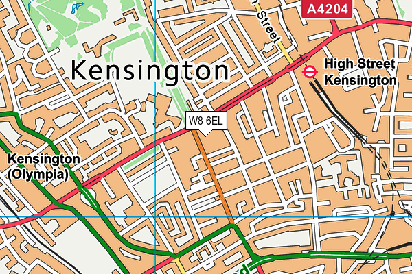 W8 6EL map - OS VectorMap District (Ordnance Survey)