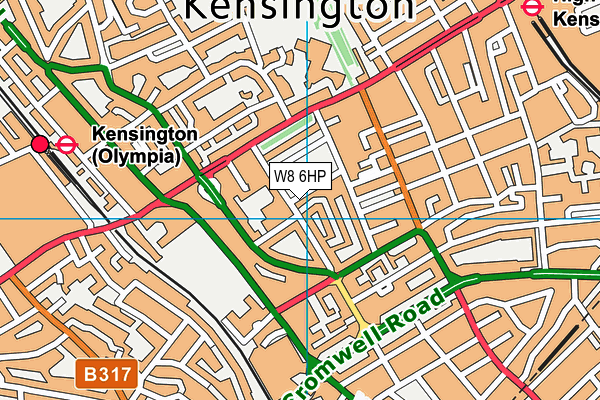 W8 6HP map - OS VectorMap District (Ordnance Survey)