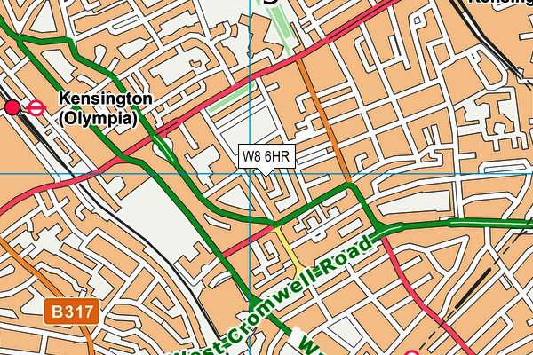 W8 6HR map - OS VectorMap District (Ordnance Survey)