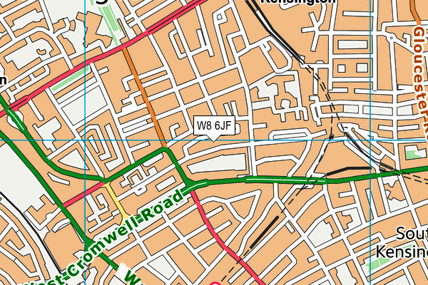W8 6JF map - OS VectorMap District (Ordnance Survey)