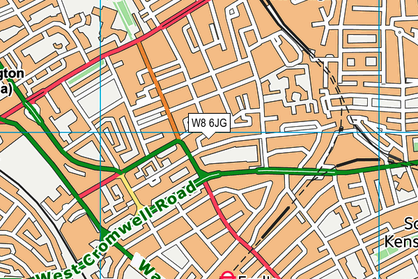 W8 6JG map - OS VectorMap District (Ordnance Survey)