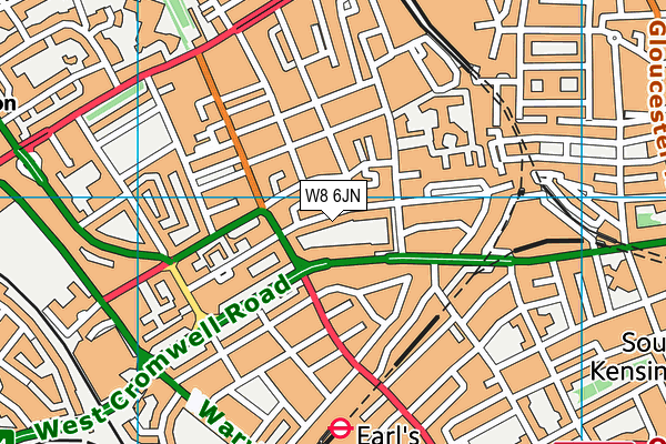 W8 6JN map - OS VectorMap District (Ordnance Survey)