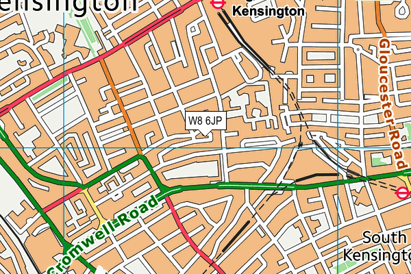 W8 6JP map - OS VectorMap District (Ordnance Survey)