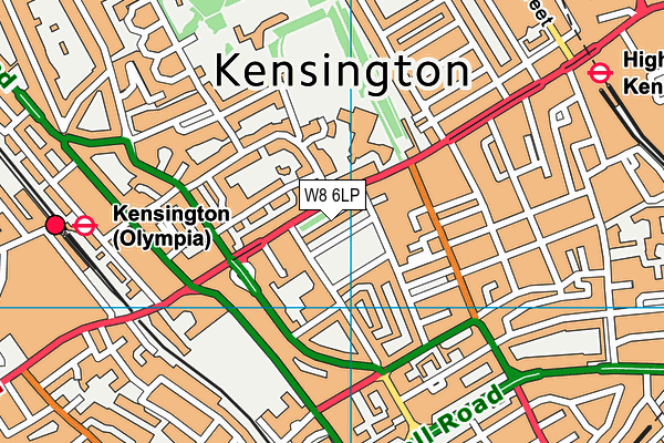 W8 6LP map - OS VectorMap District (Ordnance Survey)