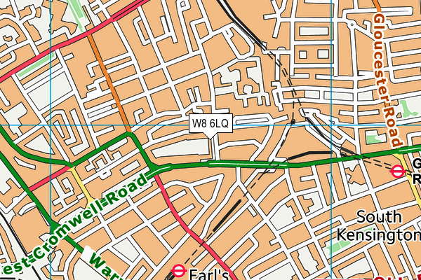 W8 6LQ map - OS VectorMap District (Ordnance Survey)