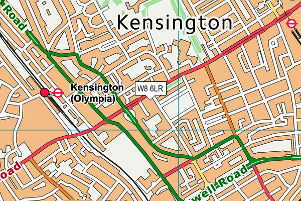 W8 6LR map - OS VectorMap District (Ordnance Survey)