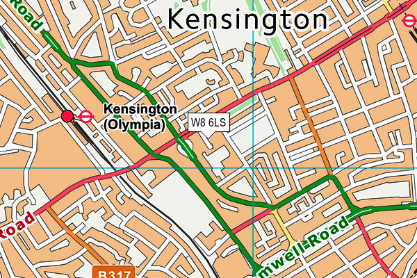 W8 6LS map - OS VectorMap District (Ordnance Survey)