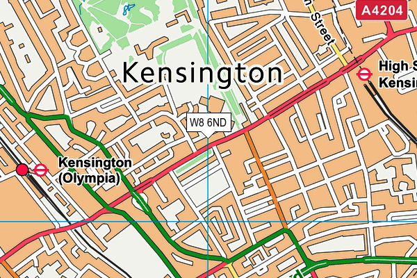 W8 6ND map - OS VectorMap District (Ordnance Survey)