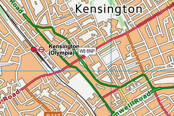 W8 6NP map - OS VectorMap District (Ordnance Survey)