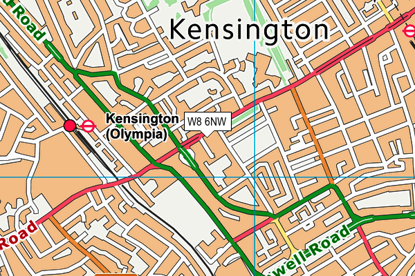 W8 6NW map - OS VectorMap District (Ordnance Survey)