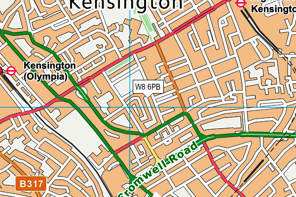 W8 6PB map - OS VectorMap District (Ordnance Survey)