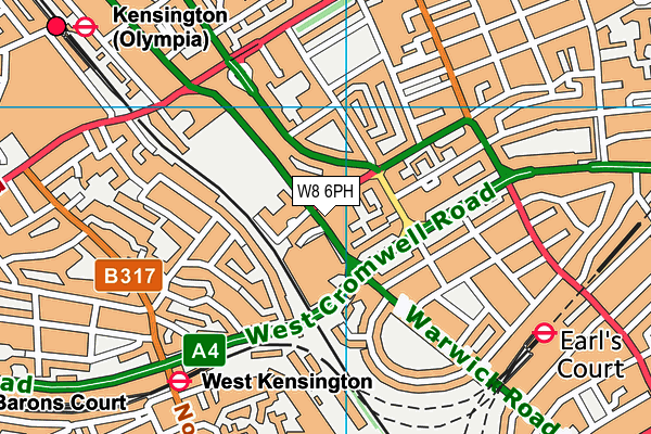 W8 6PH map - OS VectorMap District (Ordnance Survey)