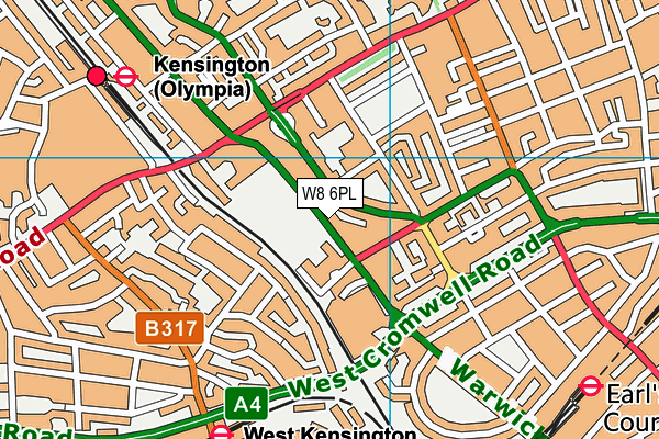W8 6PL map - OS VectorMap District (Ordnance Survey)