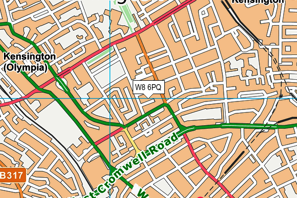 W8 6PQ map - OS VectorMap District (Ordnance Survey)