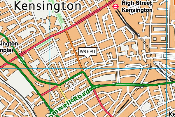 W8 6PU map - OS VectorMap District (Ordnance Survey)