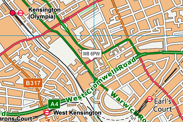 W8 6PW map - OS VectorMap District (Ordnance Survey)