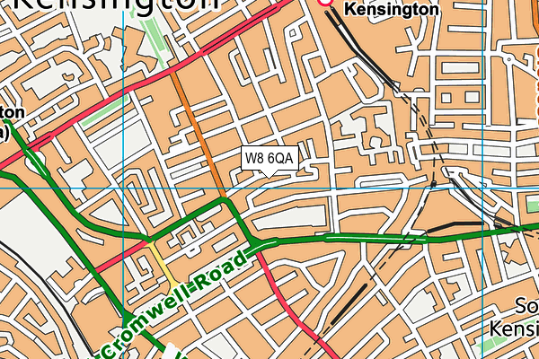 W8 6QA map - OS VectorMap District (Ordnance Survey)