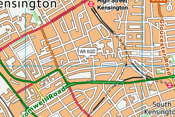 W8 6QD map - OS VectorMap District (Ordnance Survey)