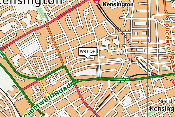 W8 6QF map - OS VectorMap District (Ordnance Survey)