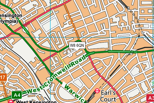 W8 6QN map - OS VectorMap District (Ordnance Survey)