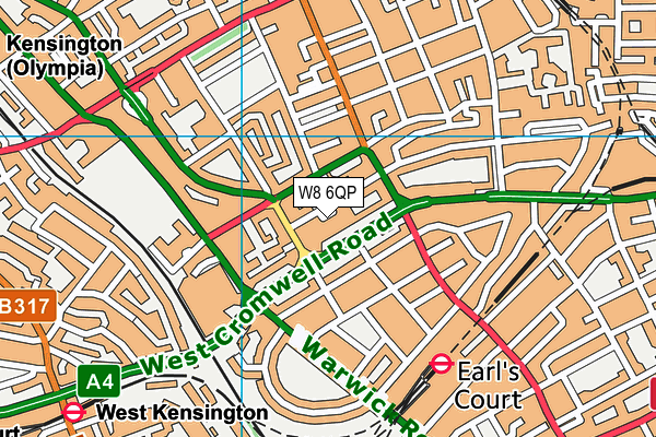 W8 6QP map - OS VectorMap District (Ordnance Survey)