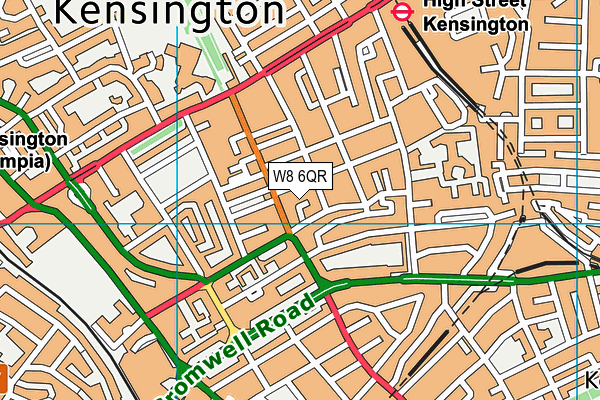 W8 6QR map - OS VectorMap District (Ordnance Survey)