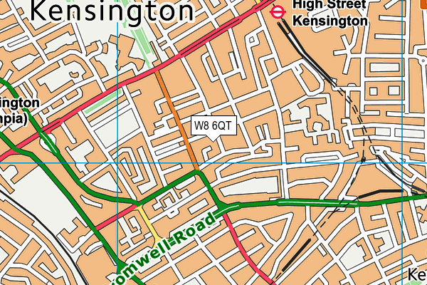 W8 6QT map - OS VectorMap District (Ordnance Survey)