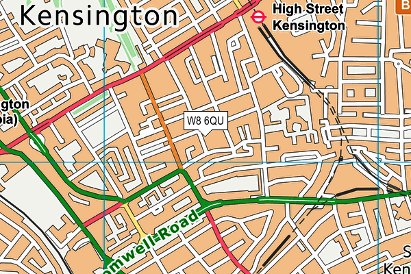 W8 6QU map - OS VectorMap District (Ordnance Survey)