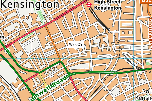 W8 6QY map - OS VectorMap District (Ordnance Survey)