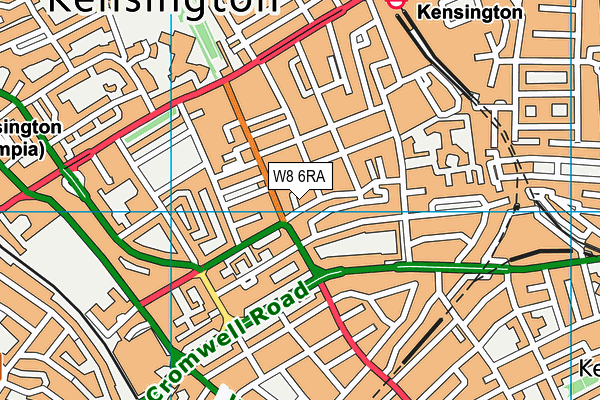 W8 6RA map - OS VectorMap District (Ordnance Survey)