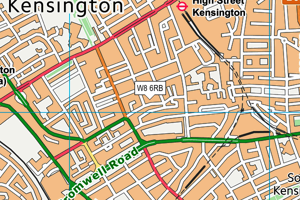 W8 6RB map - OS VectorMap District (Ordnance Survey)