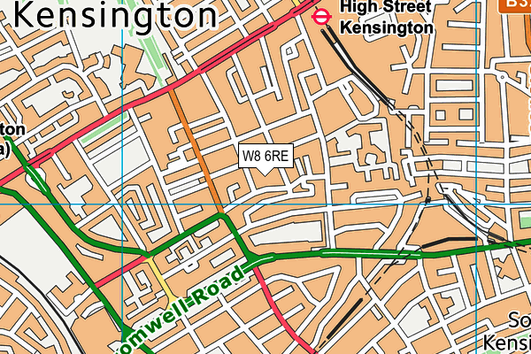 W8 6RE map - OS VectorMap District (Ordnance Survey)