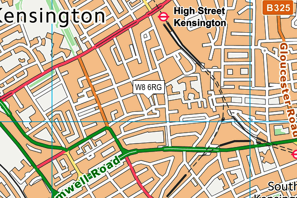 W8 6RG map - OS VectorMap District (Ordnance Survey)