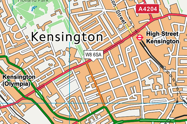 W8 6SA map - OS VectorMap District (Ordnance Survey)