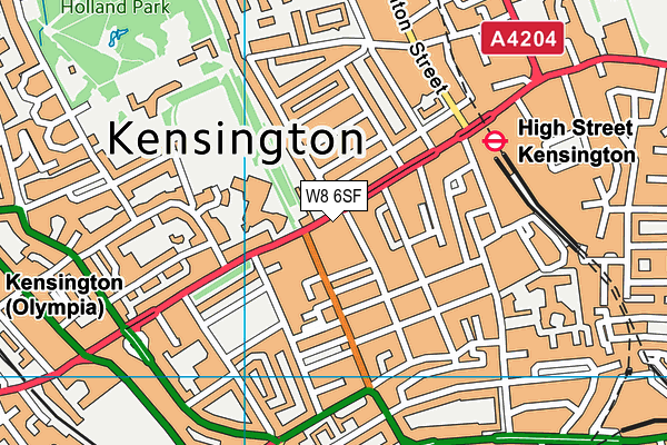 W8 6SF map - OS VectorMap District (Ordnance Survey)