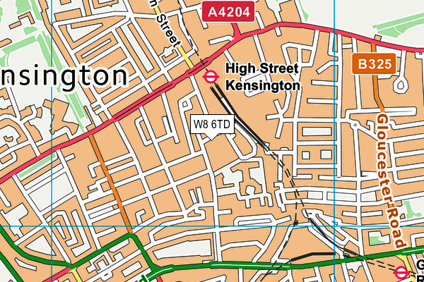 W8 6TD map - OS VectorMap District (Ordnance Survey)