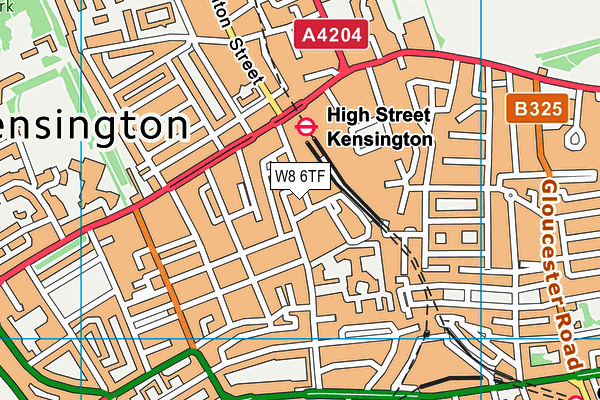 W8 6TF map - OS VectorMap District (Ordnance Survey)