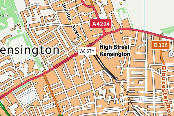 W8 6TY map - OS VectorMap District (Ordnance Survey)