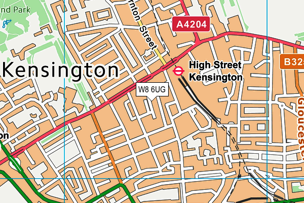 W8 6UG map - OS VectorMap District (Ordnance Survey)