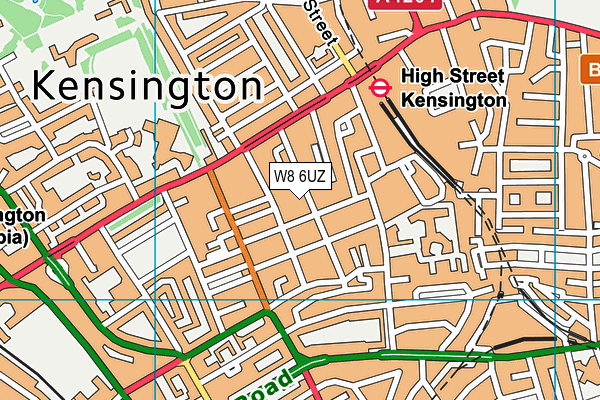 W8 6UZ map - OS VectorMap District (Ordnance Survey)