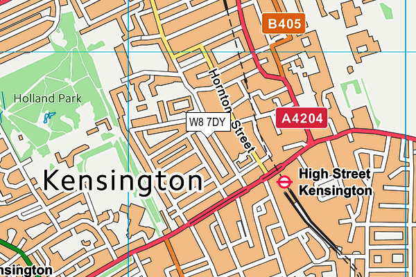 W8 7DY map - OS VectorMap District (Ordnance Survey)