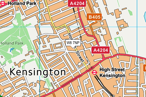 W8 7NP map - OS VectorMap District (Ordnance Survey)