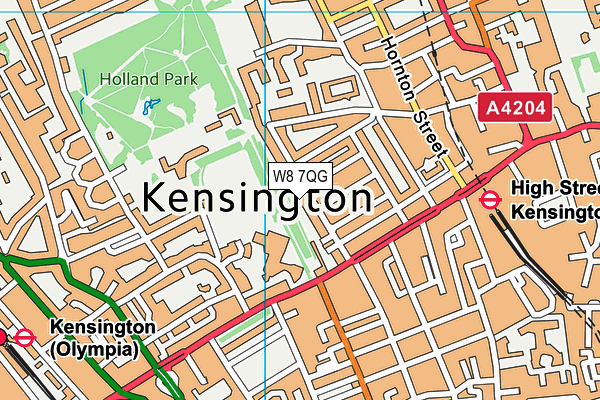W8 7QG map - OS VectorMap District (Ordnance Survey)