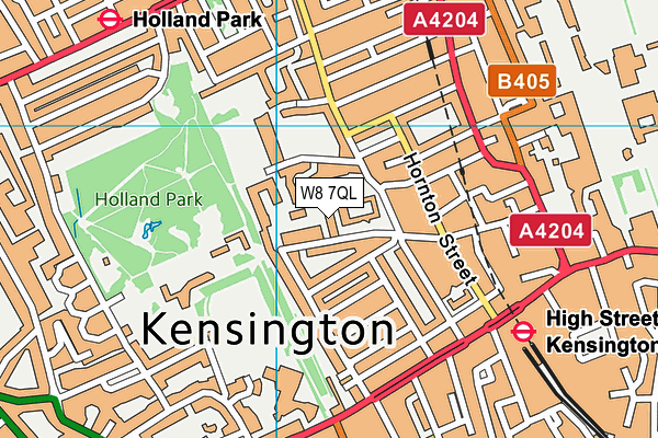 W8 7QL map - OS VectorMap District (Ordnance Survey)