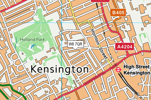 W8 7QR map - OS VectorMap District (Ordnance Survey)