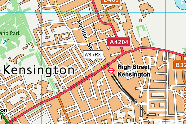 W8 7RX map - OS VectorMap District (Ordnance Survey)