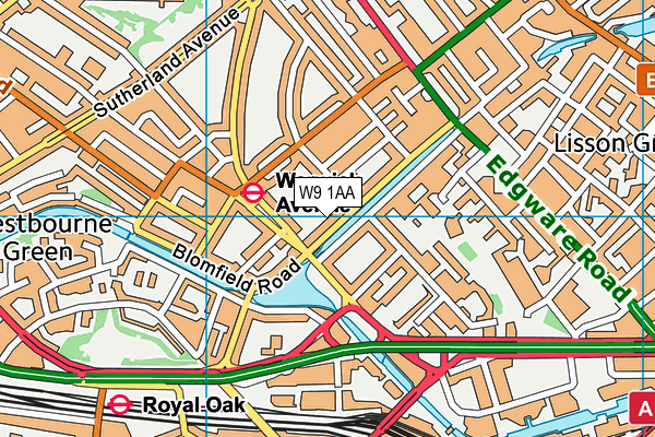 W9 1AA map - OS VectorMap District (Ordnance Survey)